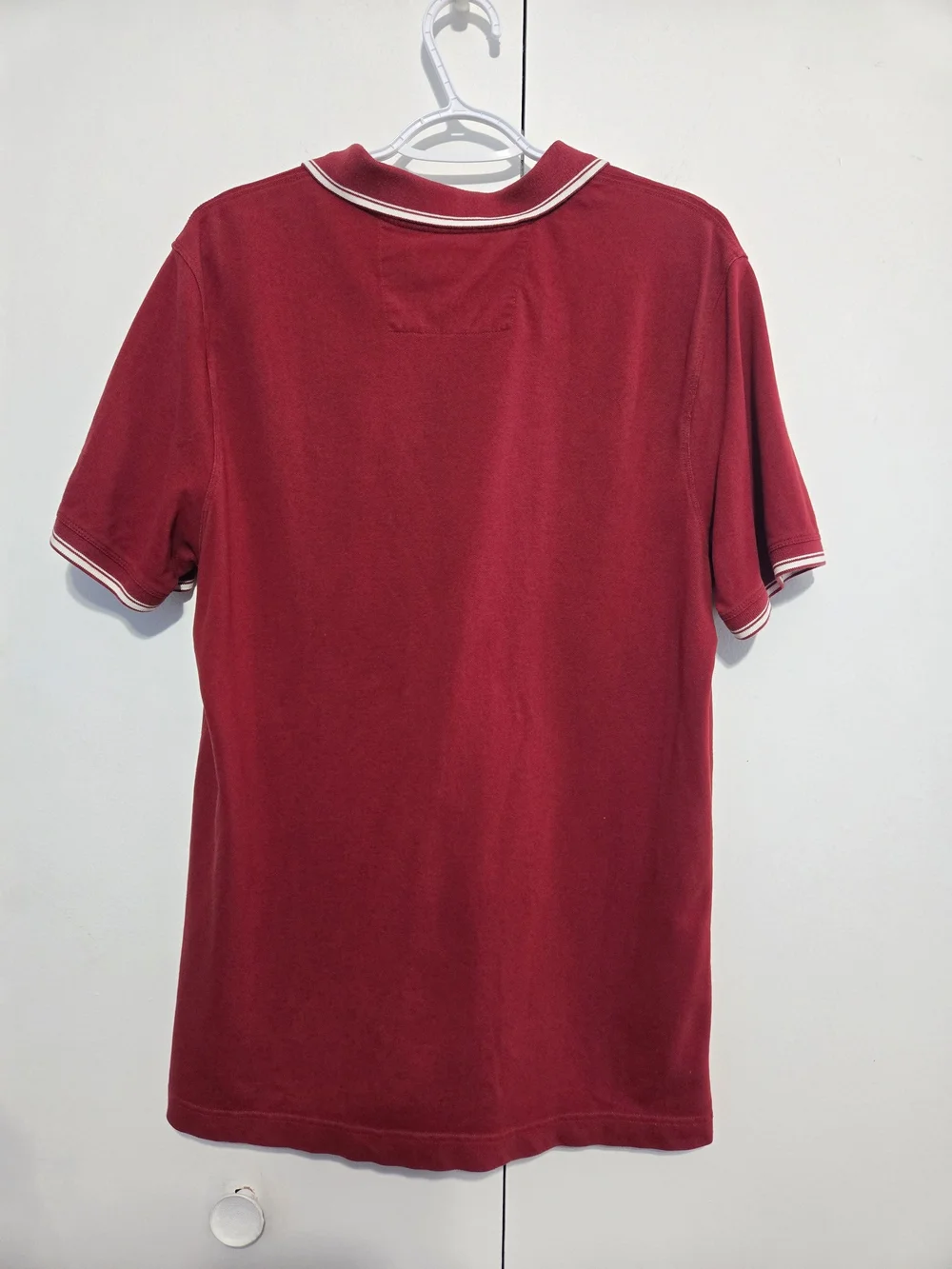 Banana Republic Red Polo Shirt Large Bear Logo Stretch‎ Cotton Men